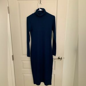 Zara nylon navy midi dress , size medium.  Runs small.